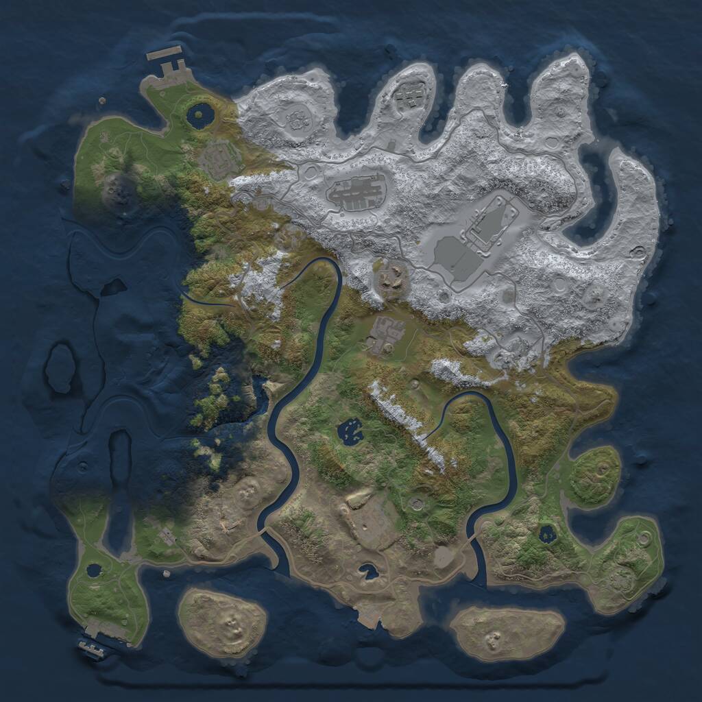 Rust Map: Procedural Map, Size: 4000, Seed: 437690950, 15 Monuments
