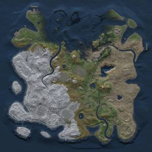 Thumbnail Rust Map: Procedural Map, Size: 4000, Seed: 1050937288, 16 Monuments