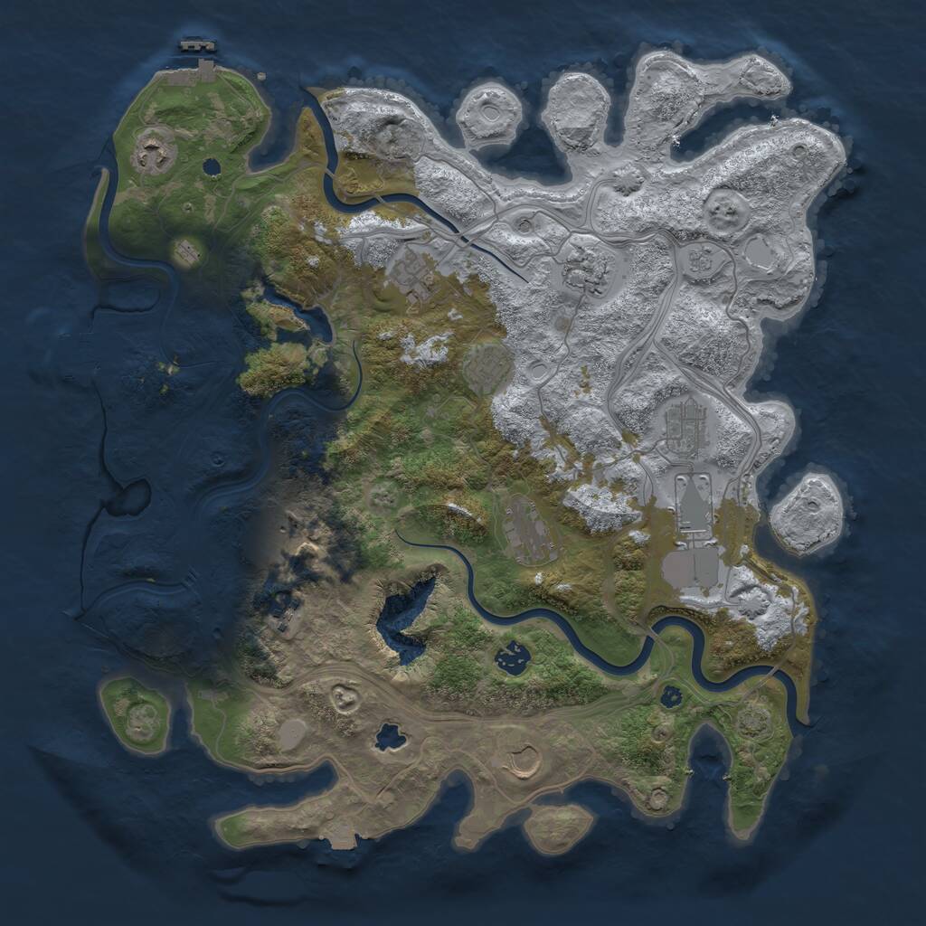 Rust Map: Procedural Map, Size: 4250, Seed: 201101263, 17 Monuments