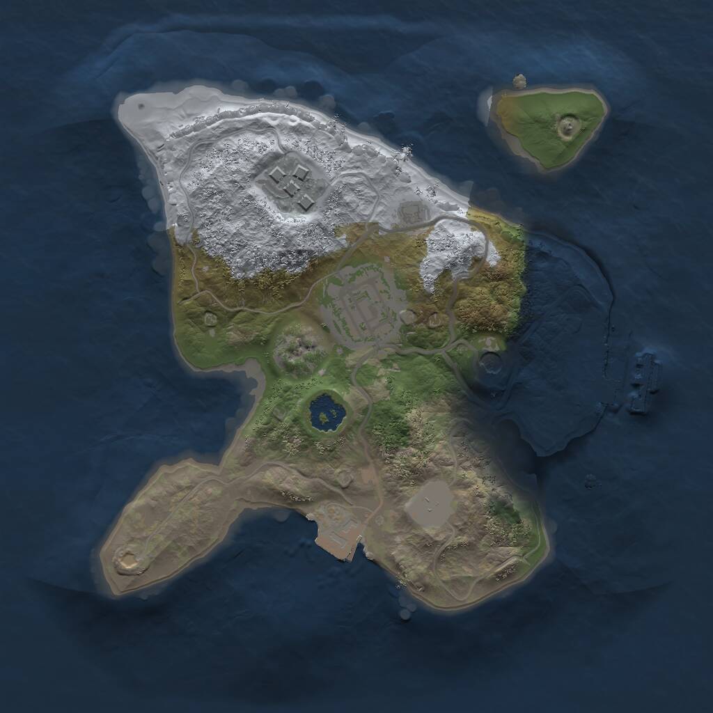 Rust Map: Procedural Map, Size: 2000, Seed: 1563352972, 5 Monuments