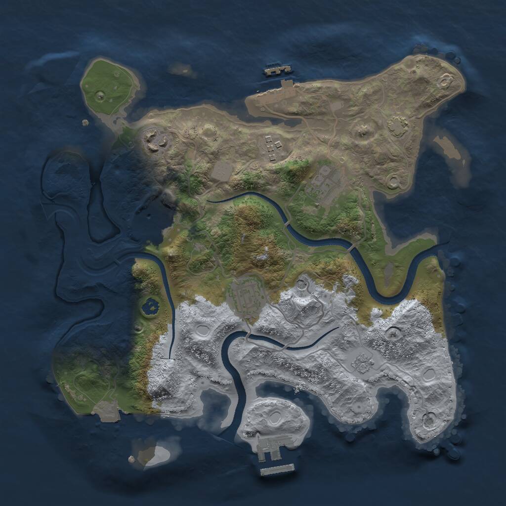 Rust Map: Procedural Map, Size: 3000, Seed: 6296, 11 Monuments