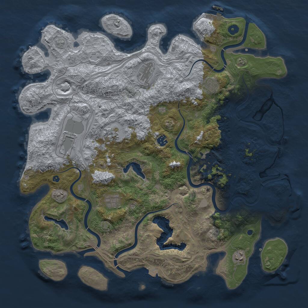 Rust Map: Procedural Map, Size: 4500, Seed: 2083969237, 15 Monuments