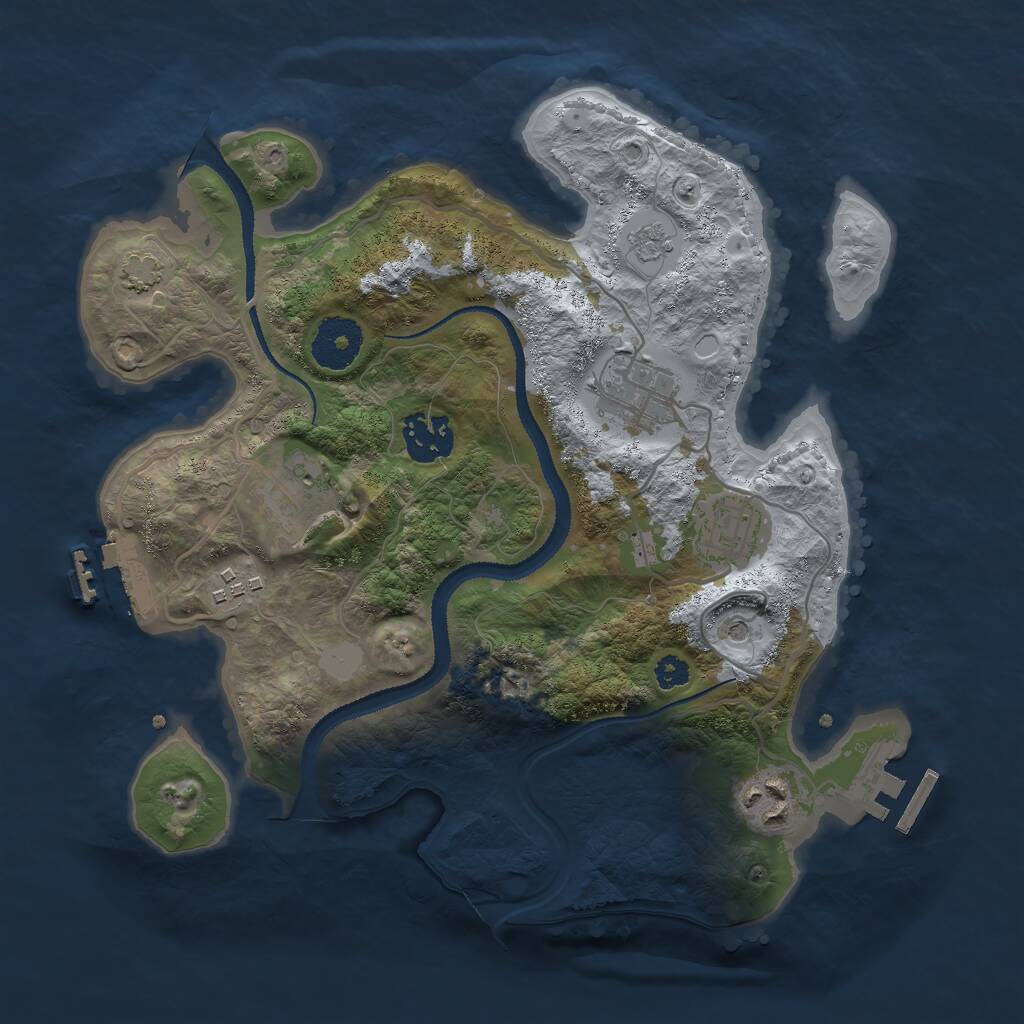 Rust Map: Procedural Map, Size: 3000, Seed: 385397248, 12 Monuments