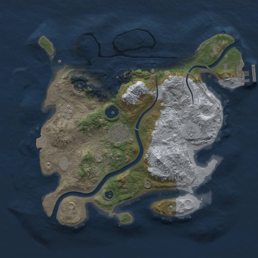 Rust Map: Procedural Map, Size: 3000, Seed: 85659, 7 Monuments