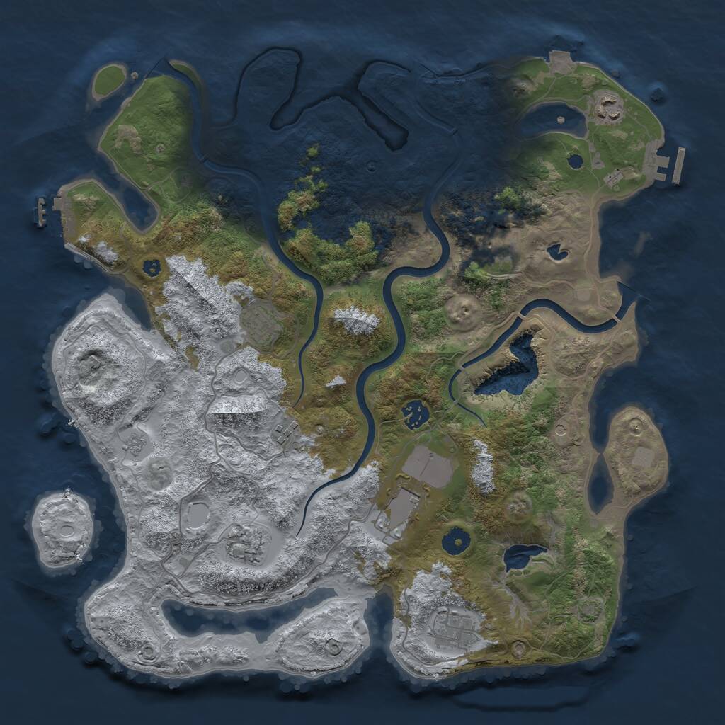 Rust Map: Procedural Map, Size: 4000, Seed: 56650, 14 Monuments
