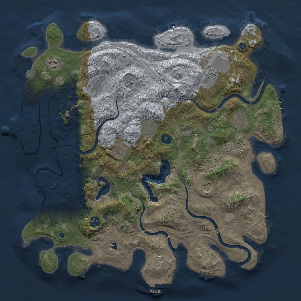 Rust Map: Procedural Map, Size: 4300, Seed: 1284518, 16 Monuments