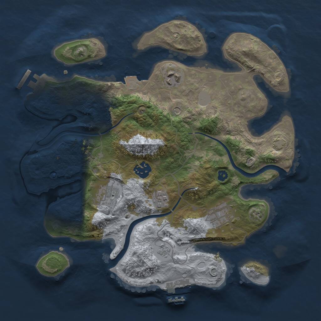 Rust Map: Procedural Map, Size: 3000, Seed: 28594, 11 Monuments