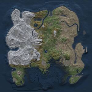 Thumbnail Rust Map: Procedural Map, Size: 3750, Seed: 392198967, 17 Monuments