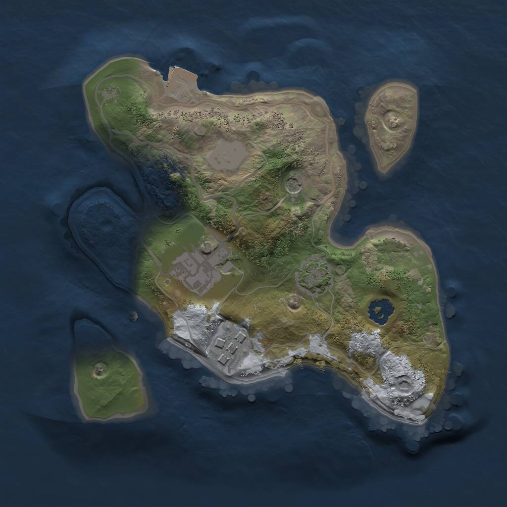 Rust Map: Procedural Map, Size: 2000, Seed: 224463000, 5 Monuments
