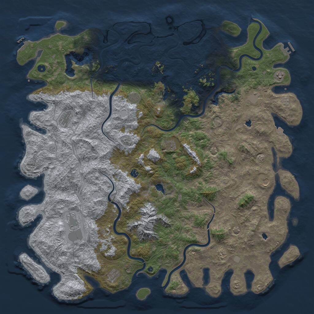 Rust Map: Procedural Map, Size: 6000, Seed: 1896865854, 17 Monuments