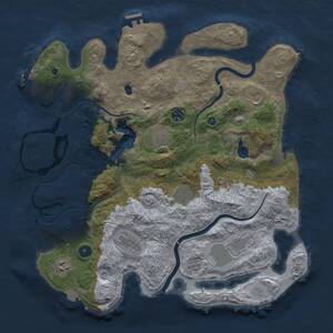 Thumbnail Rust Map: Procedural Map, Size: 4000, Seed: 2067455641, 14 Monuments