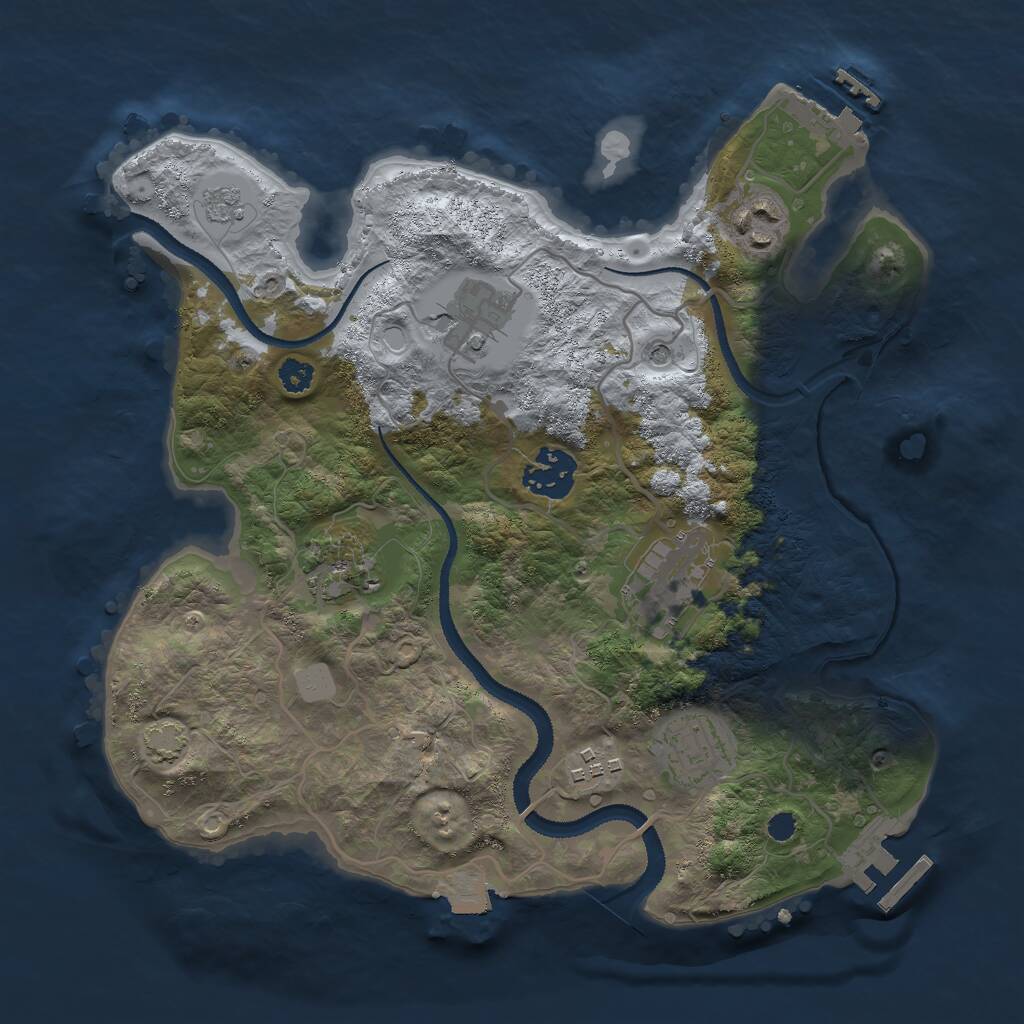 Rust Map: Procedural Map, Size: 3000, Seed: 1857000661, 13 Monuments