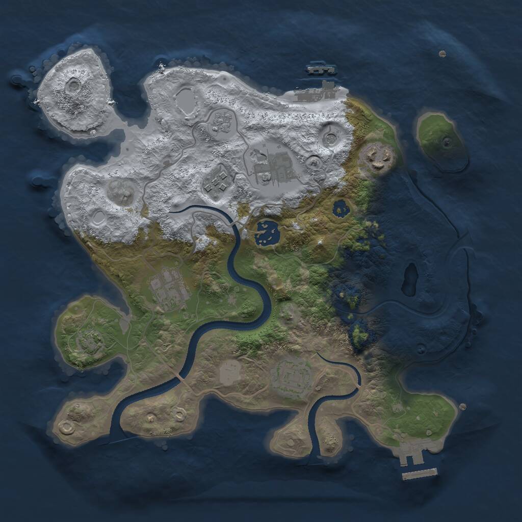 Rust Map: Procedural Map, Size: 3000, Seed: 206170164, 12 Monuments