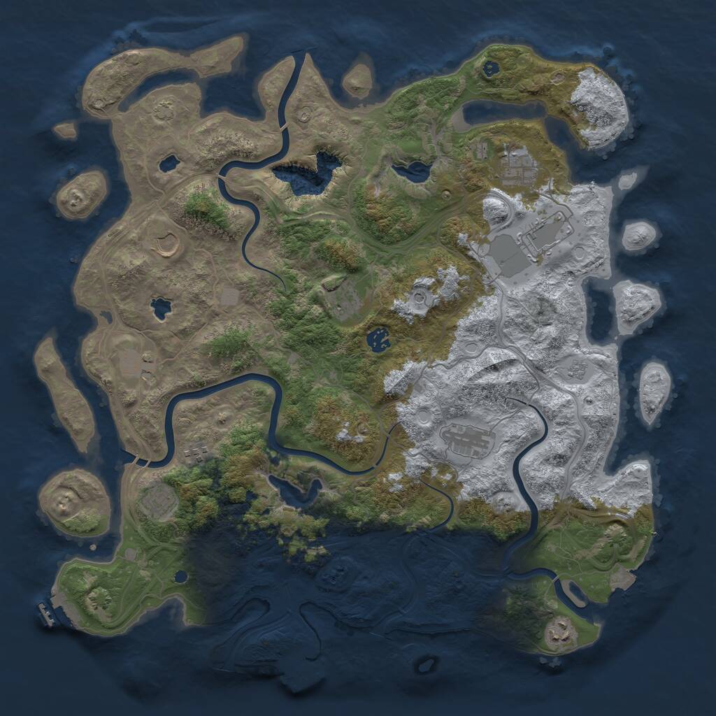 Rust Map: Procedural Map, Size: 4500, Seed: 590512882, 16 Monuments