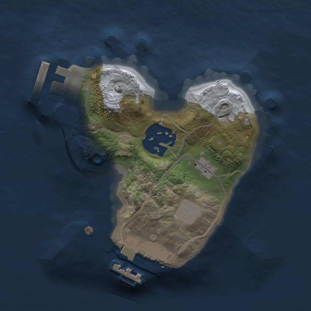 Rust Map: Procedural Map, Size: 1500, Seed: 643038536, 4 Monuments