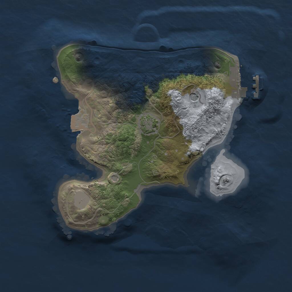 Rust Map: Procedural Map, Size: 2000, Seed: 28465, 4 Monuments
