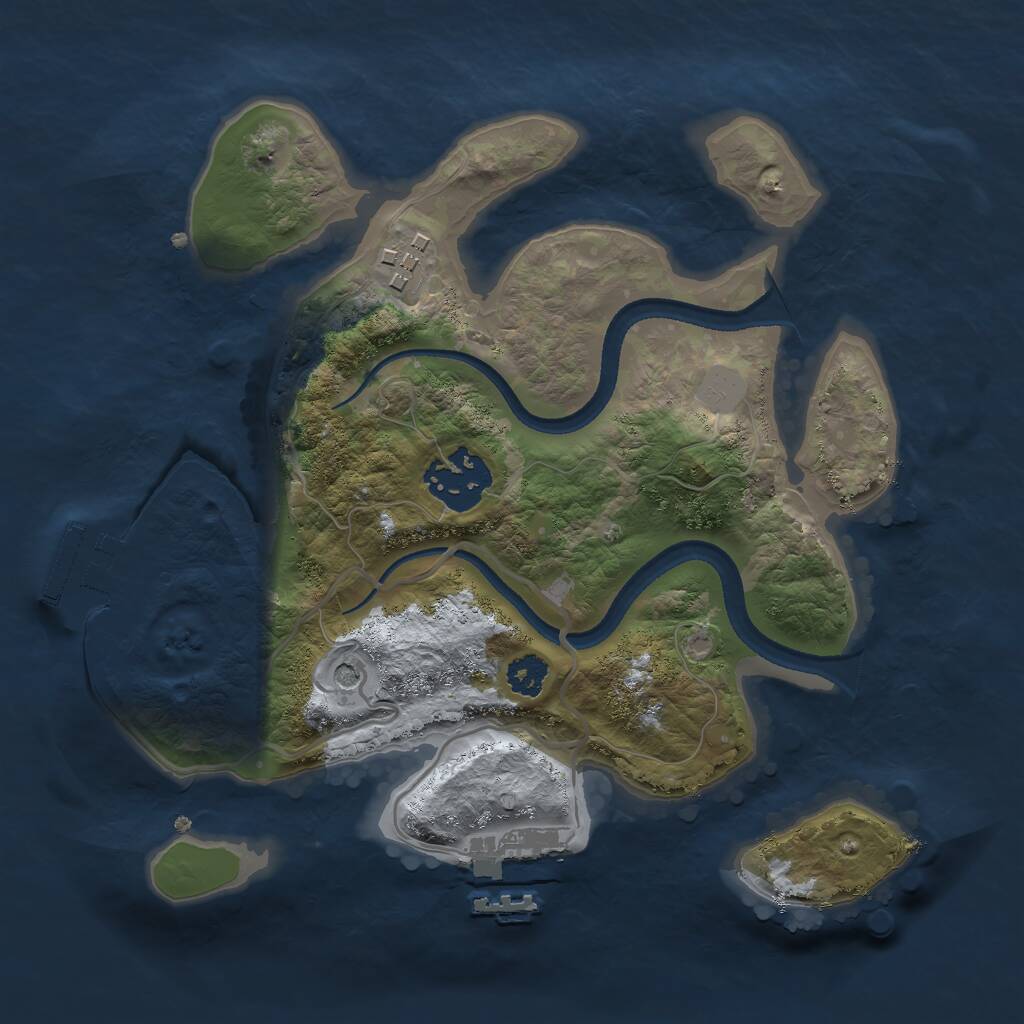 Rust Map: Procedural Map, Size: 2500, Seed: 67676, 6 Monuments