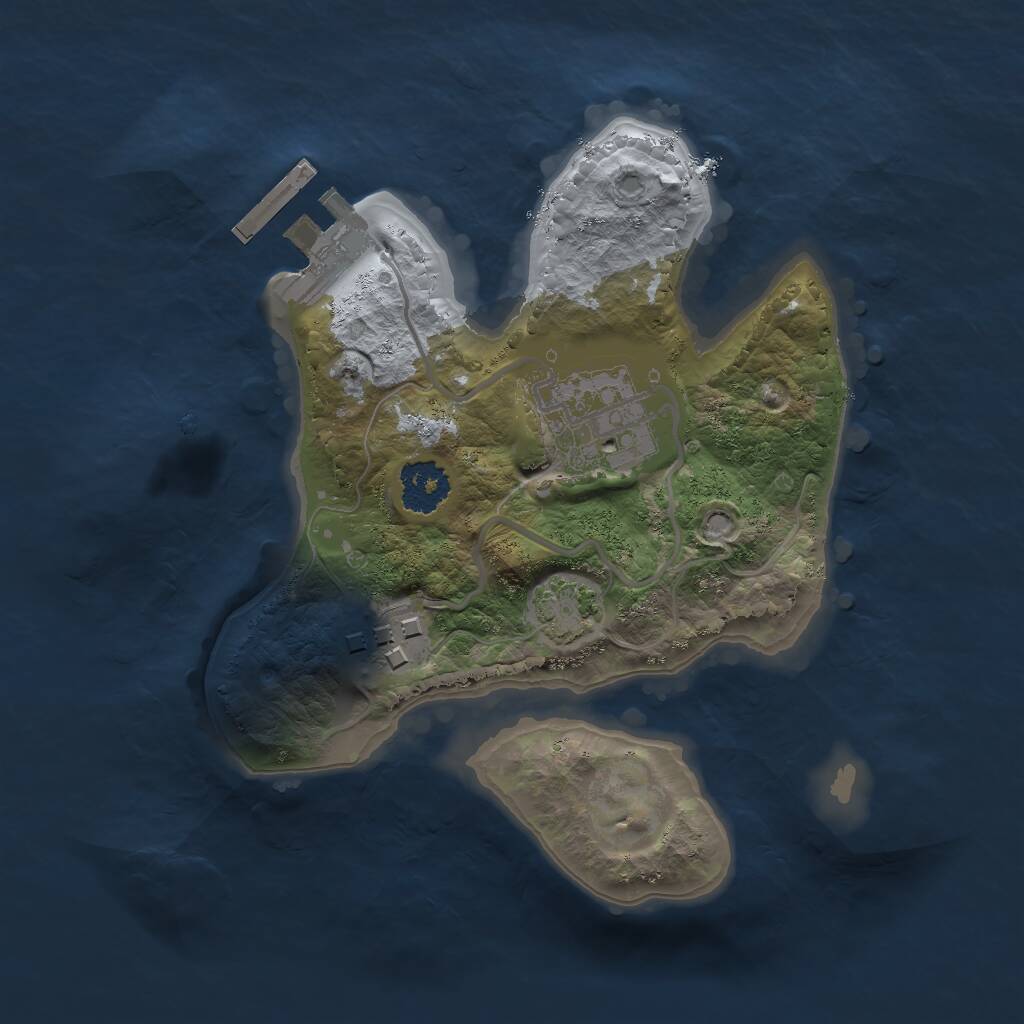 Rust Map: Procedural Map, Size: 2000, Seed: 1183075181, 5 Monuments