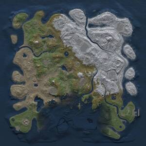 Thumbnail Rust Map: Procedural Map, Size: 4500, Seed: 350414014, 16 Monuments