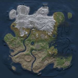 Thumbnail Rust Map: Procedural Map, Size: 3500, Seed: 1486442383, 15 Monuments