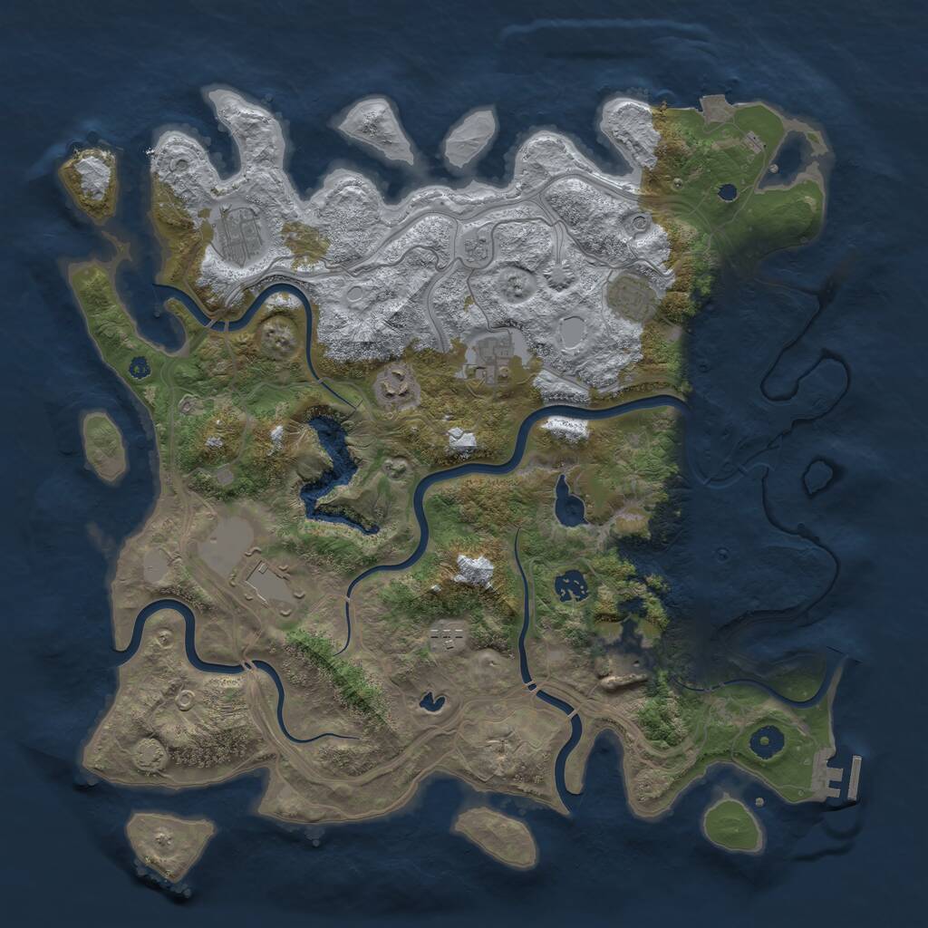 Rust Map: Procedural Map, Size: 4250, Seed: 433931751, 13 Monuments