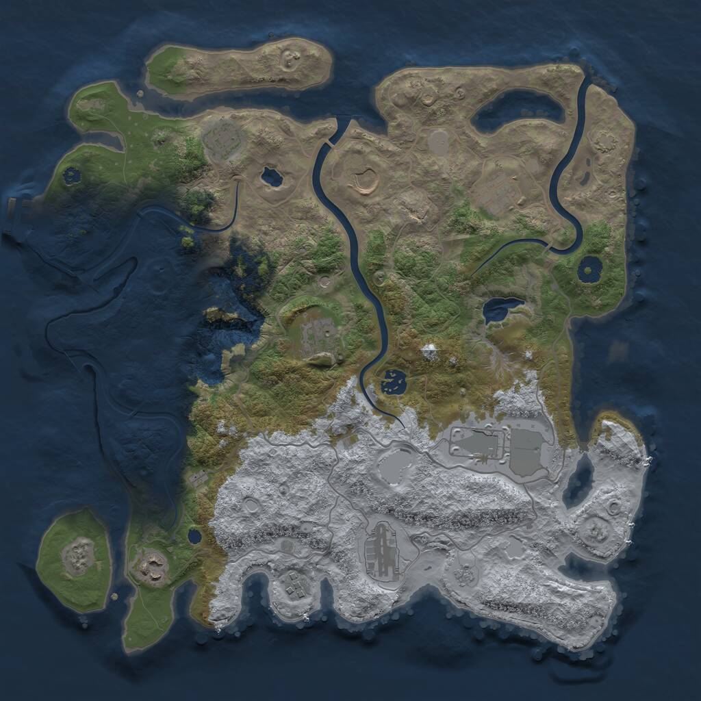 Rust Map: Procedural Map, Size: 4000, Seed: 482197466, 14 Monuments