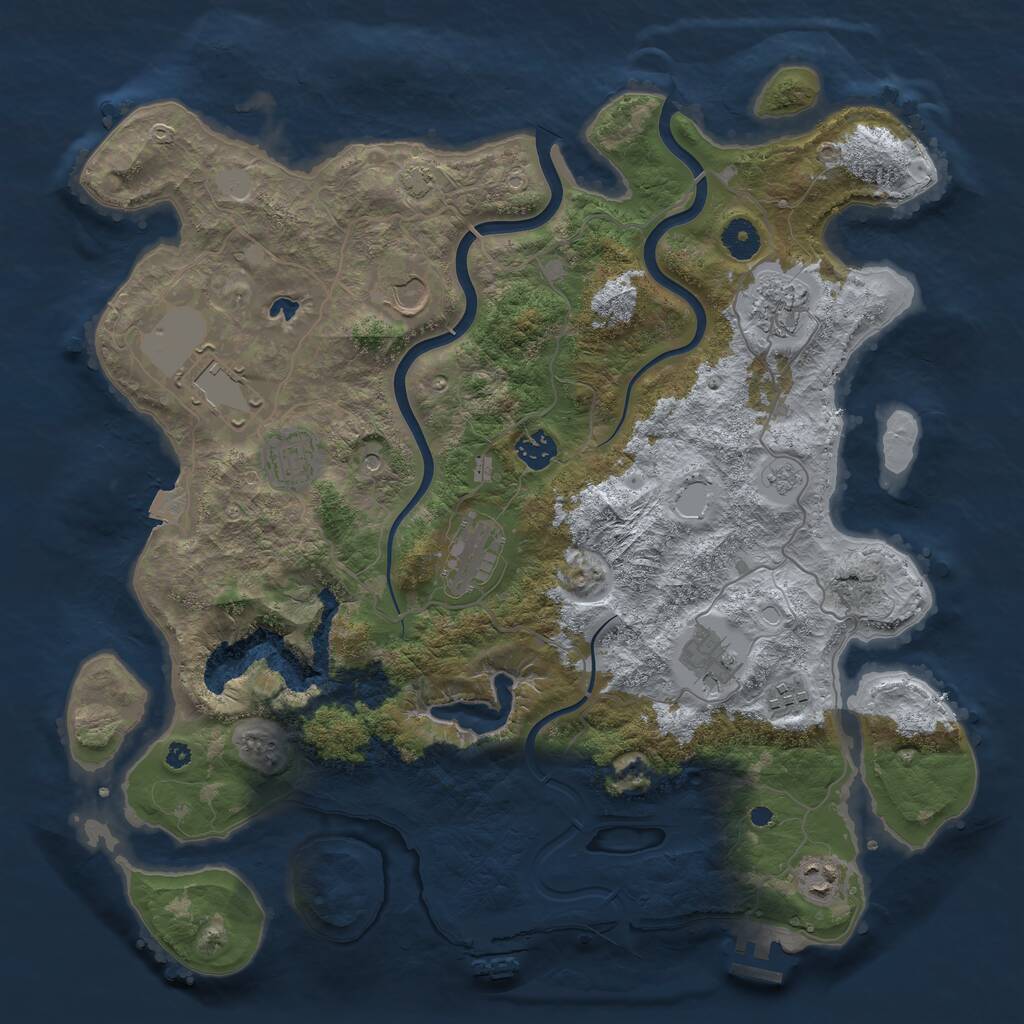 Rust Map: Procedural Map, Size: 4000, Seed: 586739665, 15 Monuments