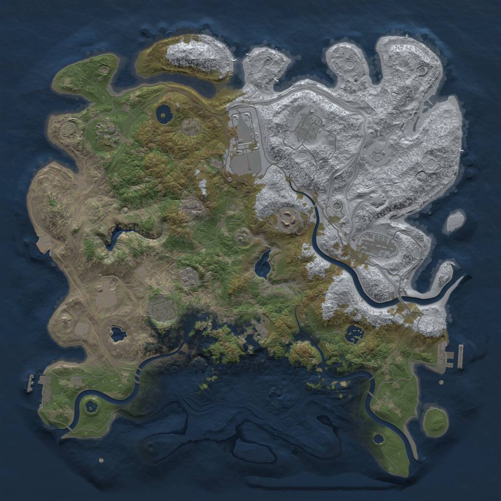 Rust Map: Procedural Map, Size: 4250, Seed: 529573747, 16 Monuments