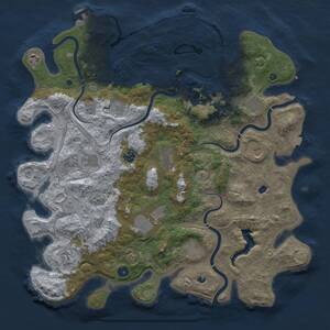 Thumbnail Rust Map: Procedural Map, Size: 4500, Seed: 470462927, 17 Monuments