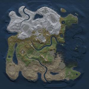 Thumbnail Rust Map: Procedural Map, Size: 3700, Seed: 642830554, 17 Monuments