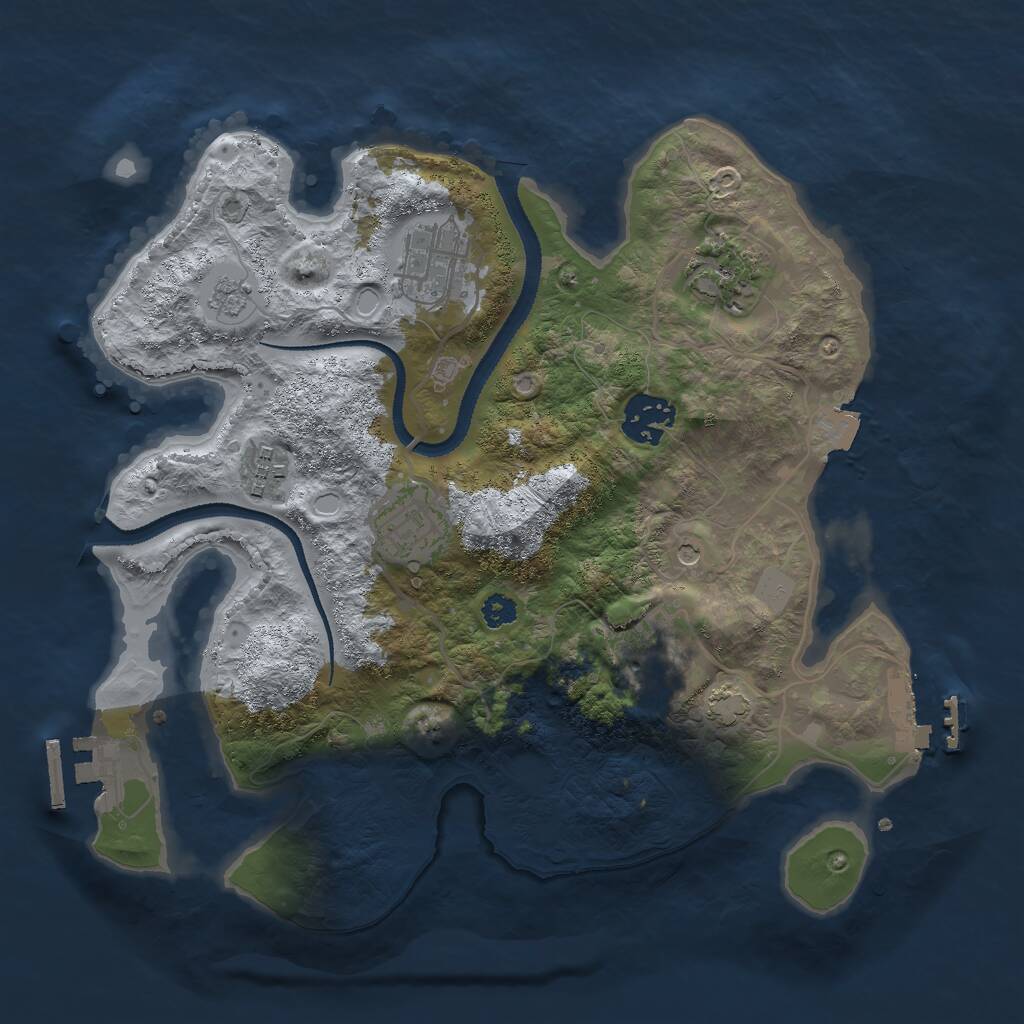 Rust Map: Procedural Map, Size: 3000, Seed: 10161985, 12 Monuments