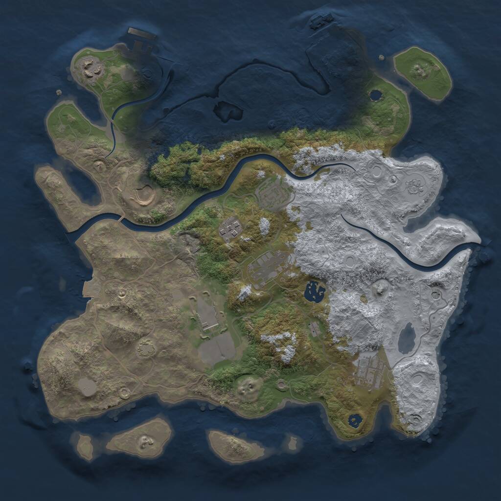 Rust Map: Procedural Map, Size: 3600, Seed: 9458984, 14 Monuments