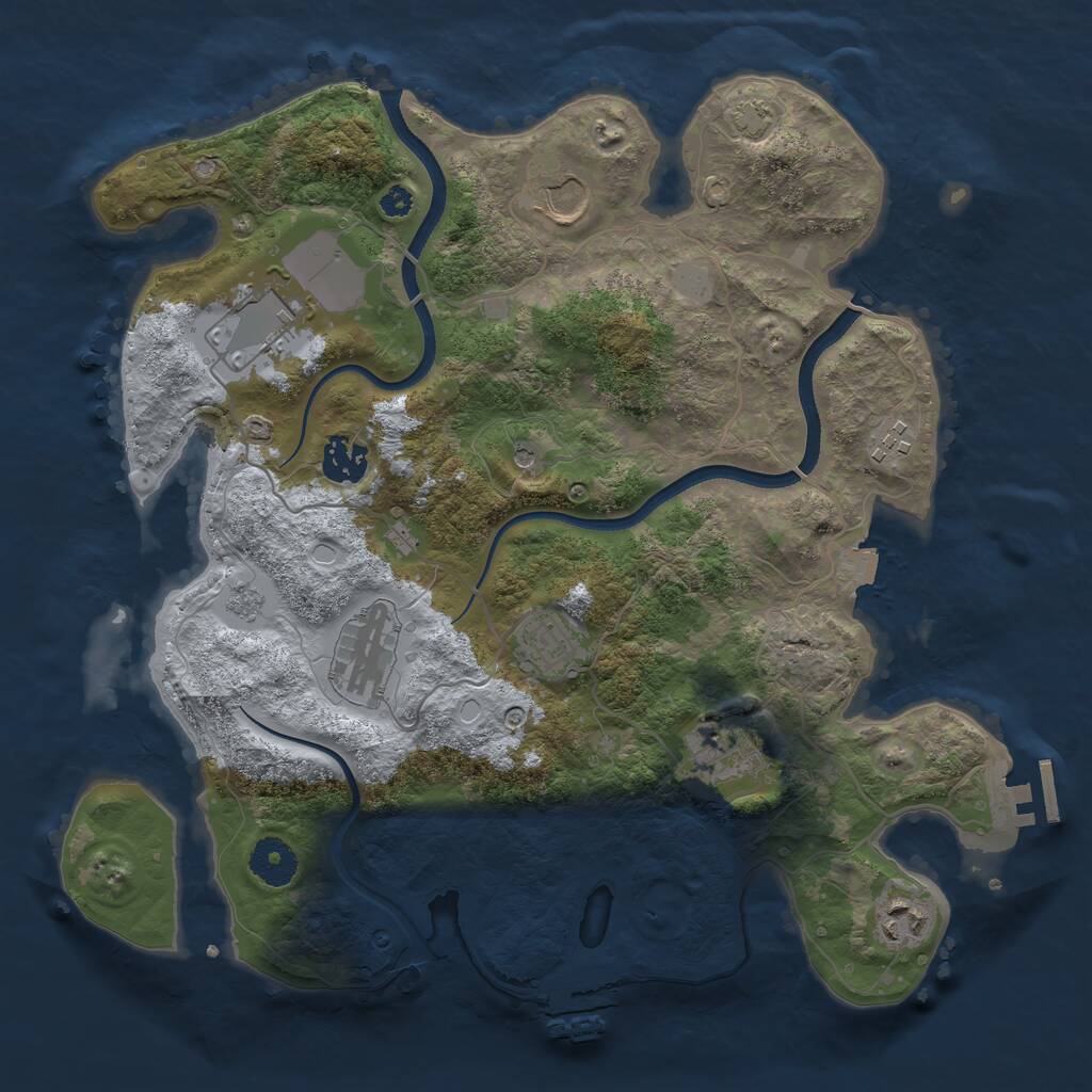 Rust Map: Procedural Map, Size: 3500, Seed: 78297, 14 Monuments
