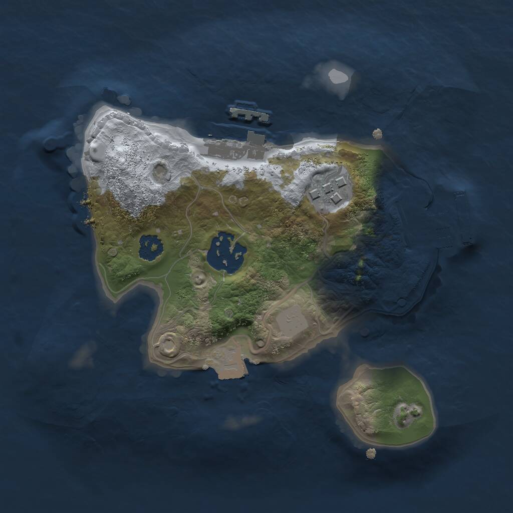 Rust Map: Procedural Map, Size: 2000, Seed: 680867250, 5 Monuments