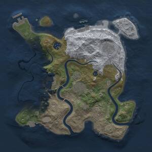 Thumbnail Rust Map: Procedural Map, Size: 3000, Seed: 1243913532, 11 Monuments