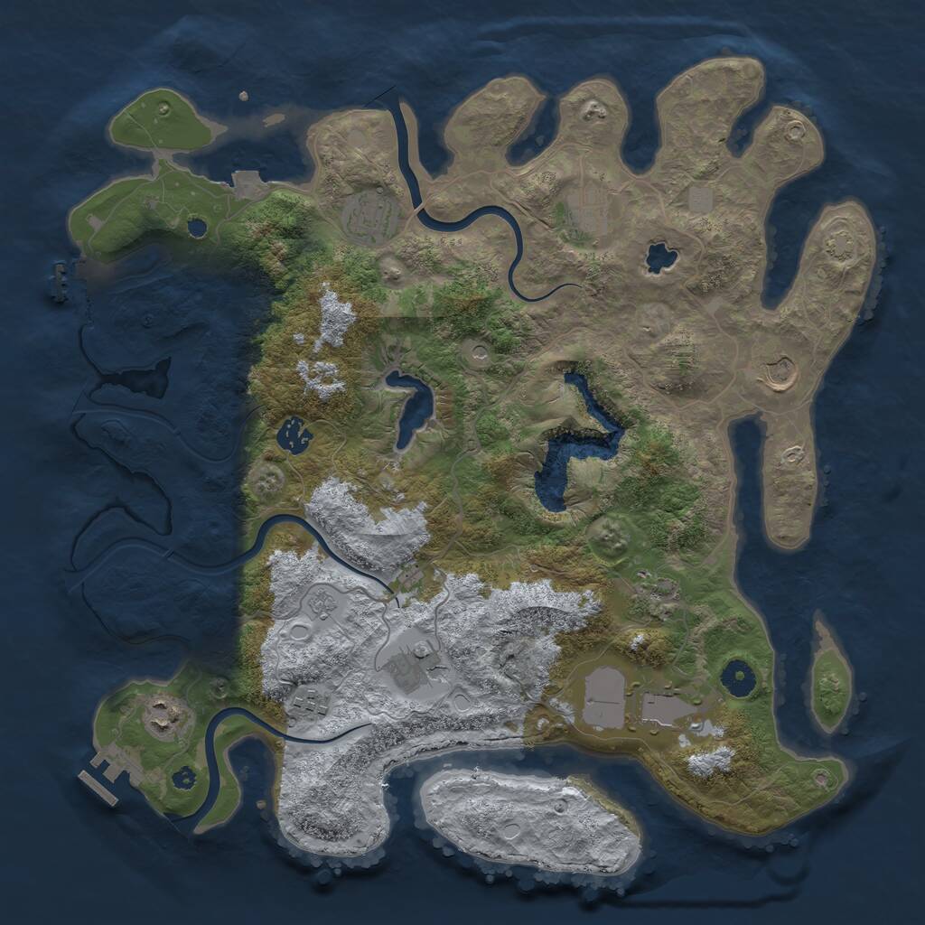 Rust Map: Procedural Map, Size: 4000, Seed: 535076615, 15 Monuments
