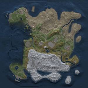 Thumbnail Rust Map: Procedural Map, Size: 3500, Seed: 1612852488, 15 Monuments