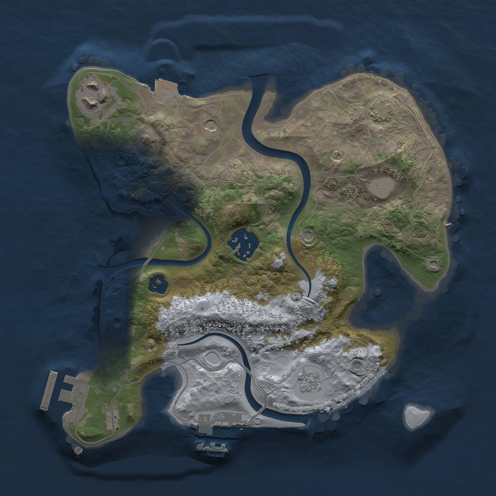 Rust Map: Procedural Map, Size: 2500, Seed: 31602756, 8 Monuments