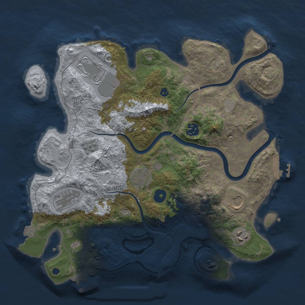 Rust Map: Procedural Map, Size: 3500, Seed: 19986564, 13 Monuments