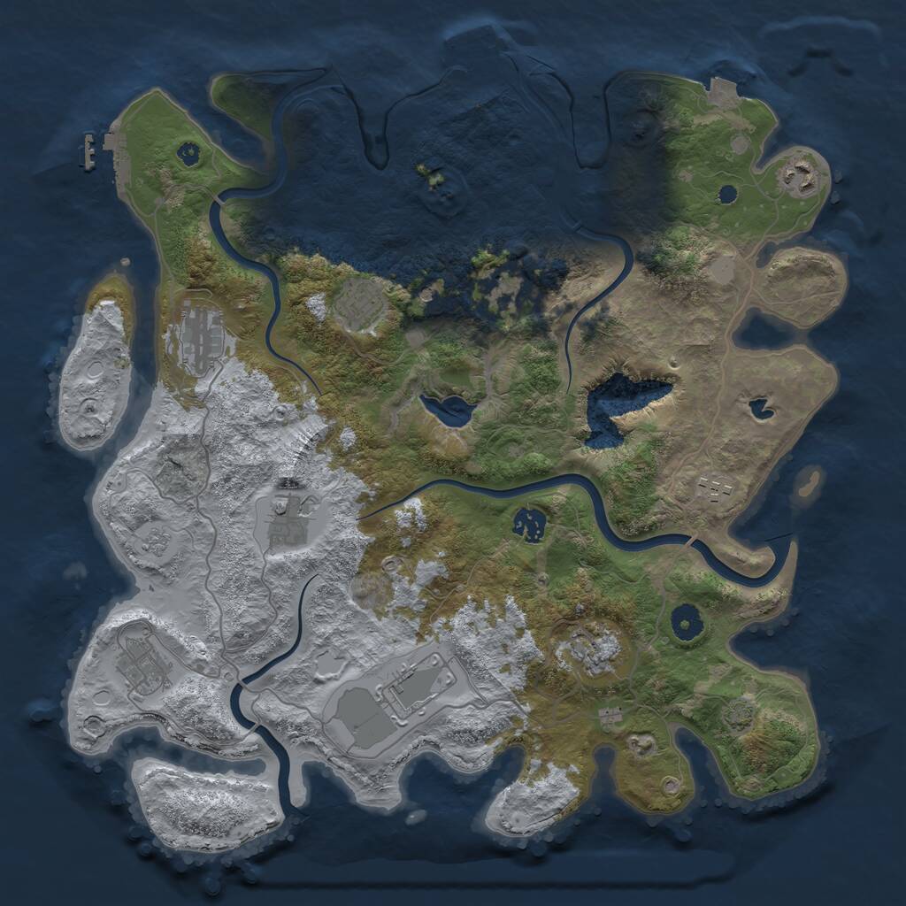 Rust Map: Procedural Map, Size: 4000, Seed: 403670017, 16 Monuments