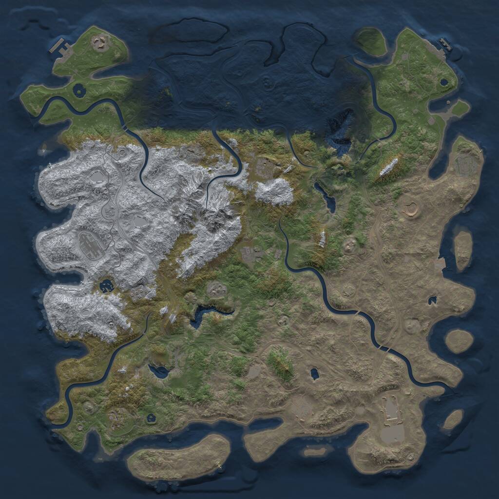 Rust Map: Procedural Map, Size: 5500, Seed: 1869576, 17 Monuments