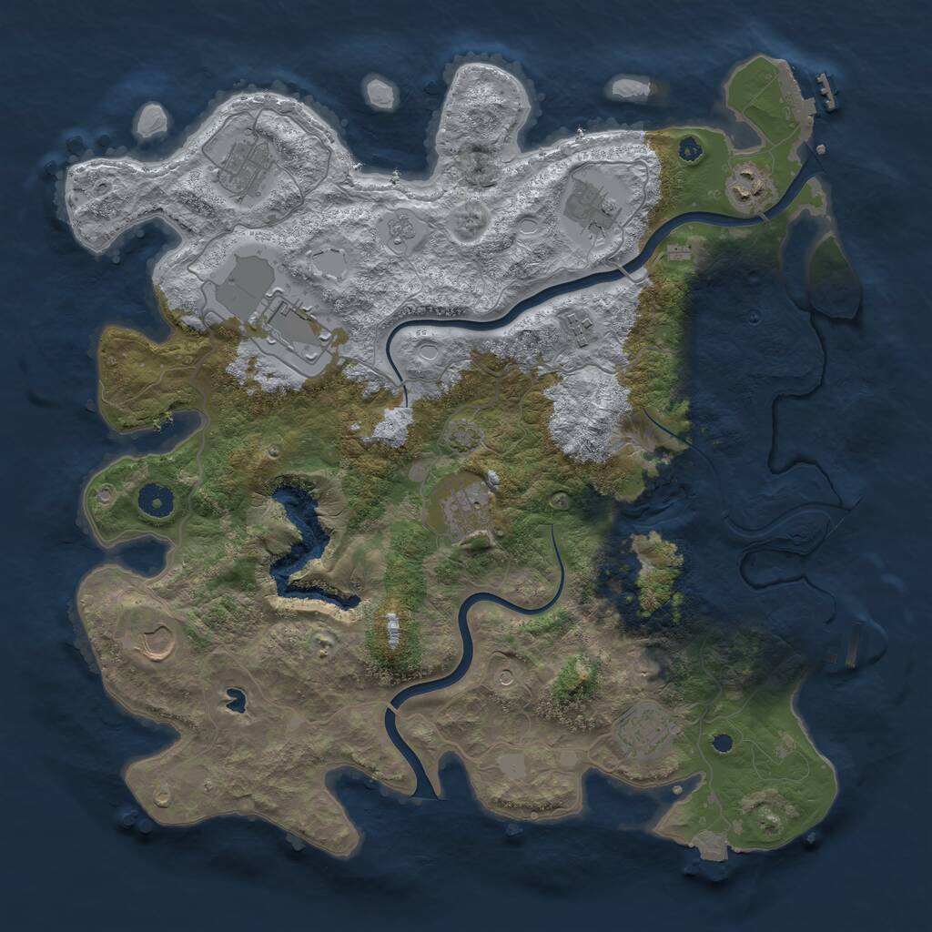 Rust Map: Procedural Map, Size: 4000, Seed: 493624976, 14 Monuments