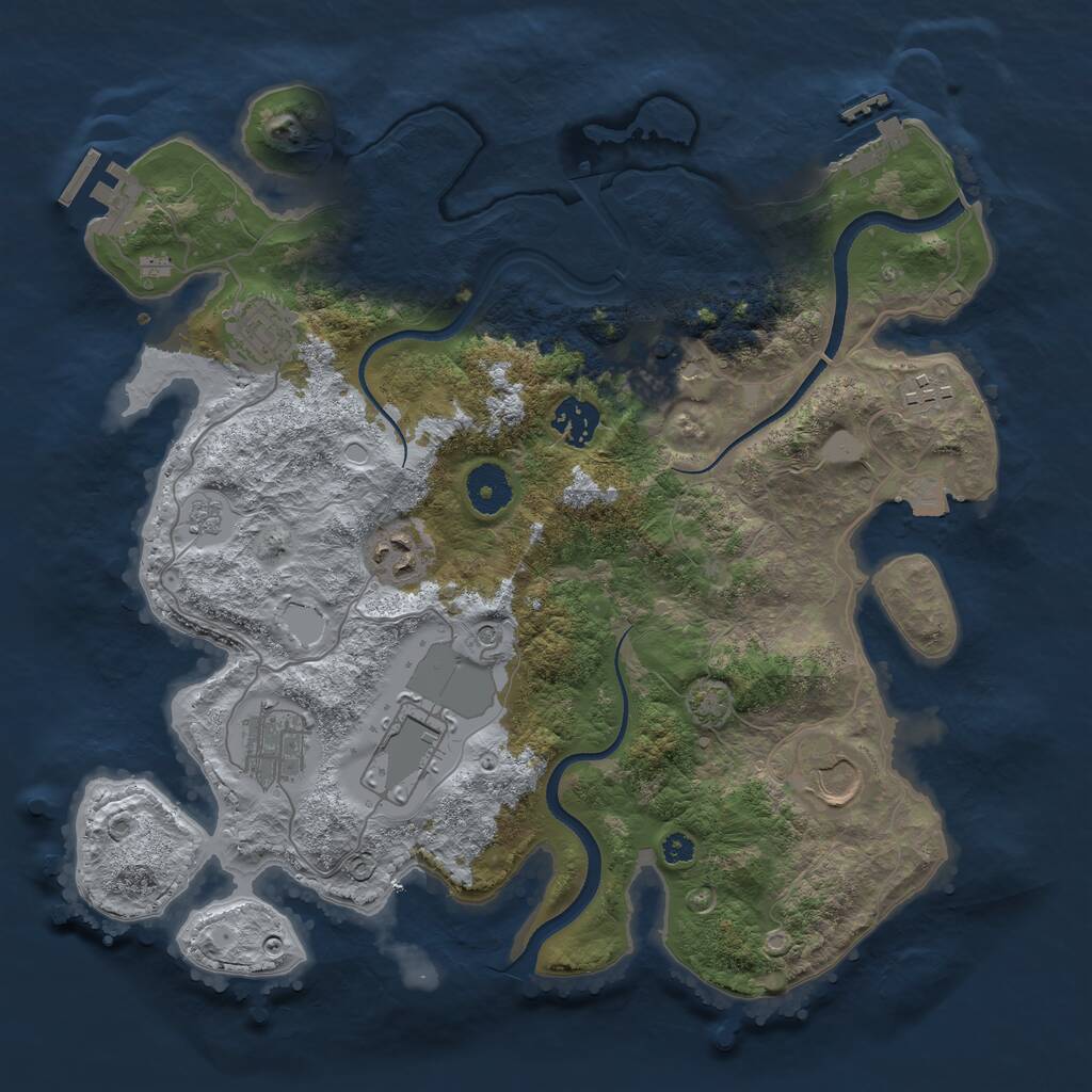 Rust Map: Procedural Map, Size: 3500, Seed: 71241718, 14 Monuments