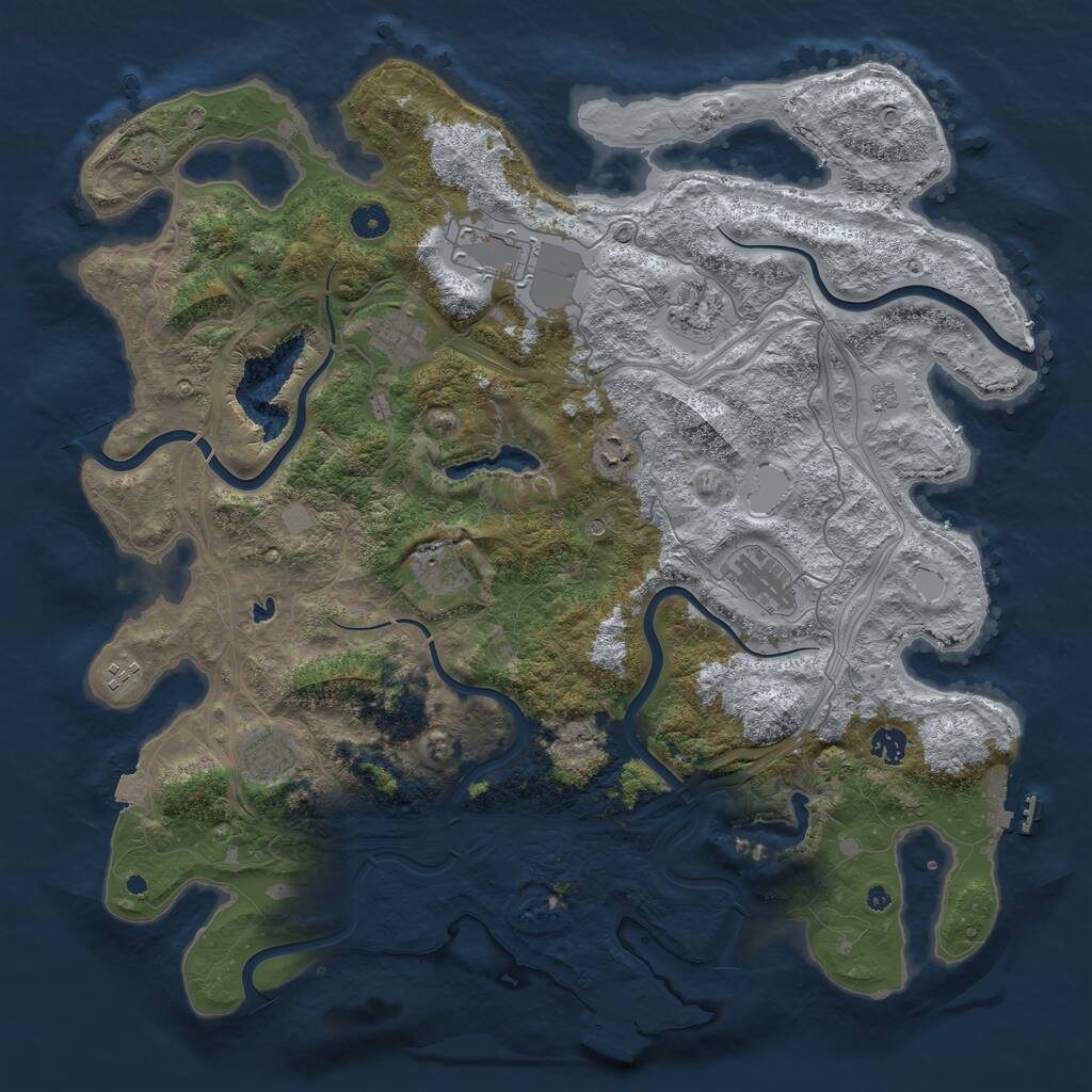 Rust Map: Procedural Map, Size: 4500, Seed: 901446921, 15 Monuments