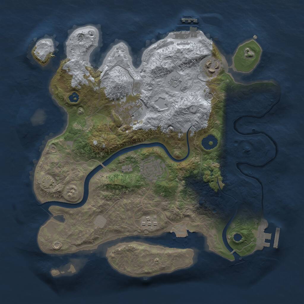 Rust Map: Procedural Map, Size: 3000, Seed: 79838, 10 Monuments