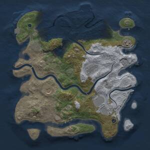 Thumbnail Rust Map: Procedural Map, Size: 3500, Seed: 1975438921, 11 Monuments