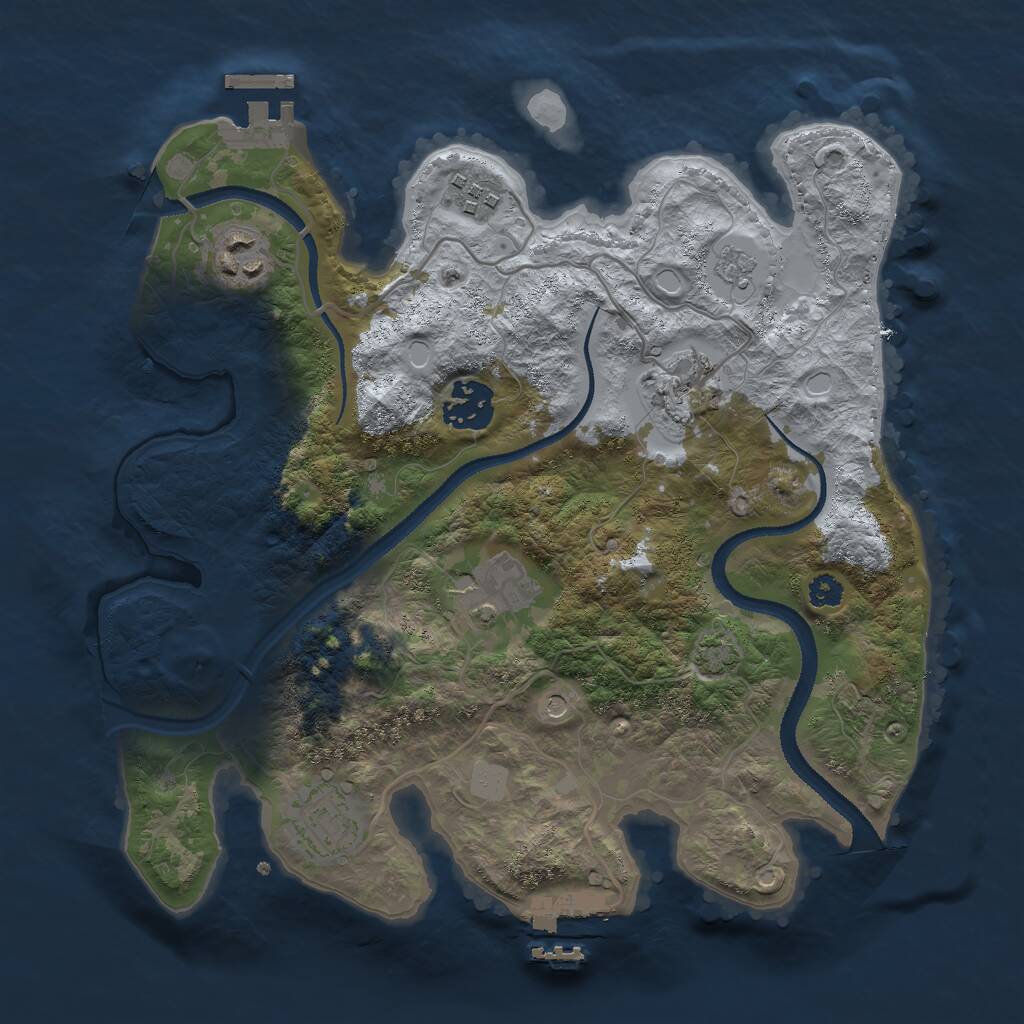 Rust Map: Procedural Map, Size: 3000, Seed: 483317143, 12 Monuments