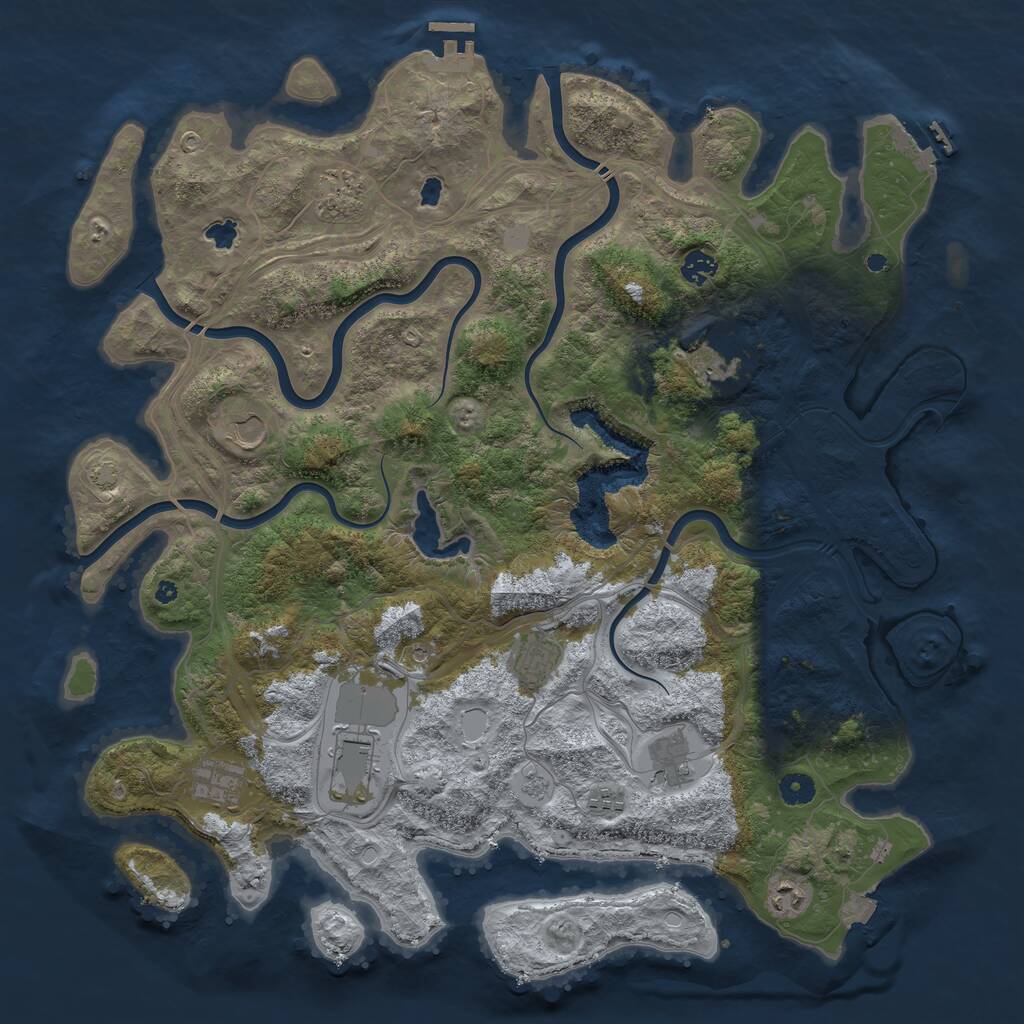Rust Map: Procedural Map, Size: 4500, Seed: 789550958, 16 Monuments