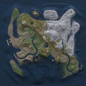 Thumbnail Rust Map: Procedural Map, Size: 3000, Seed: 29614, 11 Monuments