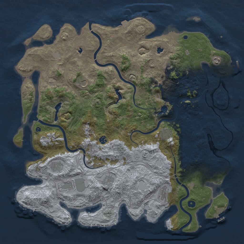 Rust Map: Procedural Map, Size: 4850, Seed: 9125002, 17 Monuments